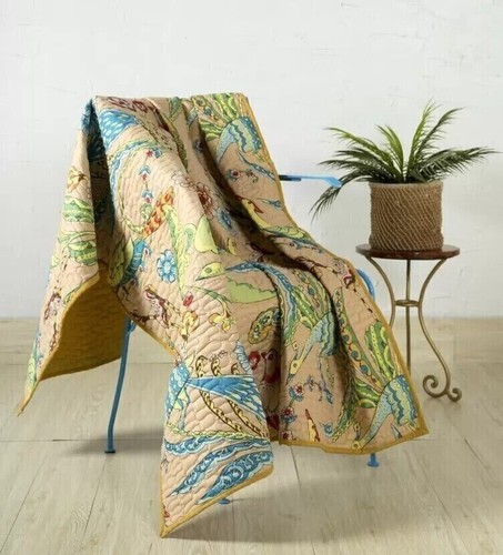 Vögel bedruckt kantha bett - bedruckt,