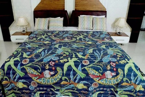 Indische blumen kantha quilt - blumen,